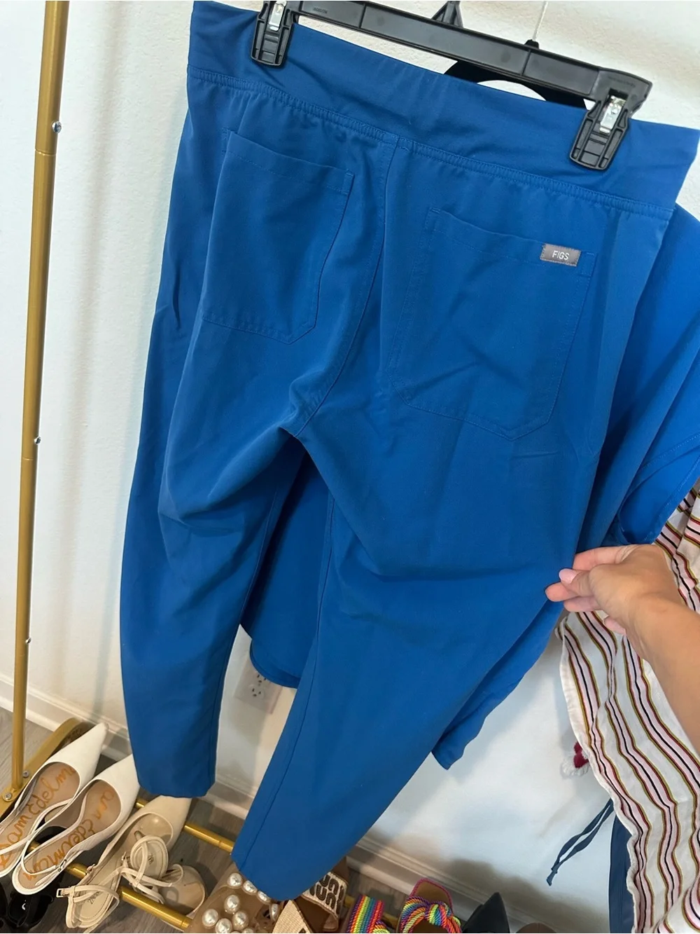 Figs Blue Scrub Top and Pants Set